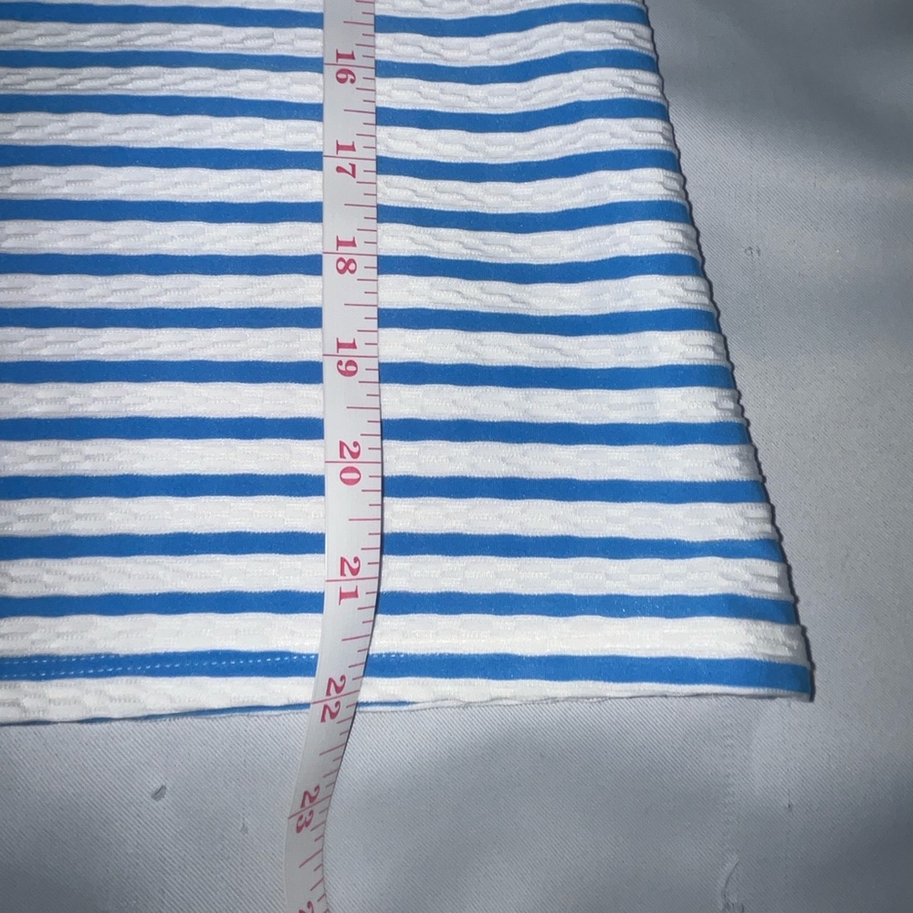 Beach House Striped Racer Back Button Front Tankini Top Blue And White Small 8 - Picture 5 of 6